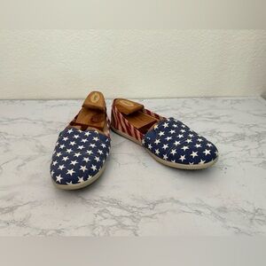 Air Walk Patriotic Flag Classic Canvas Slip On Espadrille Shoes Womens Sz 11​​